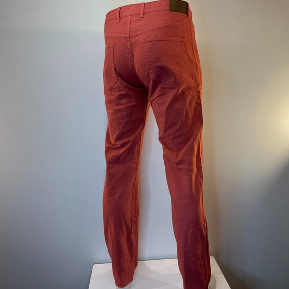 Peter Millar Men's Crown Vintage Logo Salmon Khaki Pants - Size 32 x 33 - Picture 6 of 6